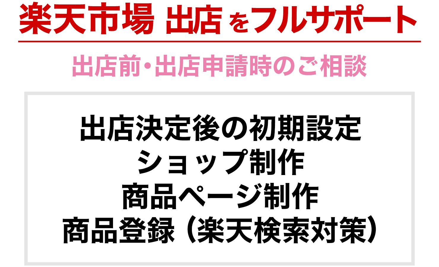 楽天市場への出店相談･制作･商品登録