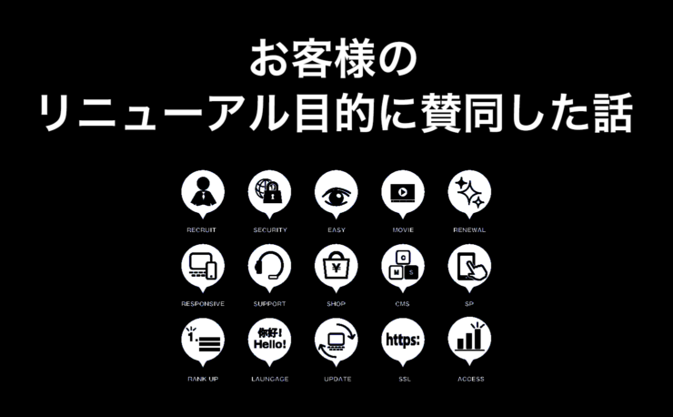 ホームページリニューアル制作、お客様のリニューアル目的に賛同した話